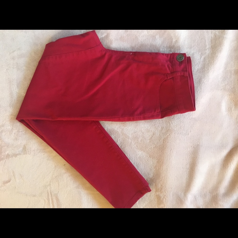 LN Red High Rise Jeggings Size 8 29”